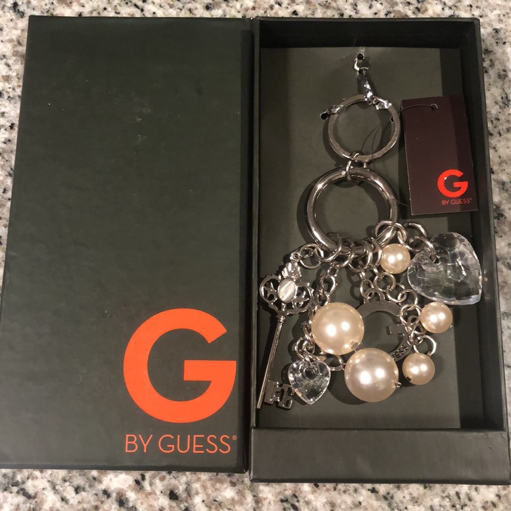 NWT G By Guess Silver Tone Key Chain